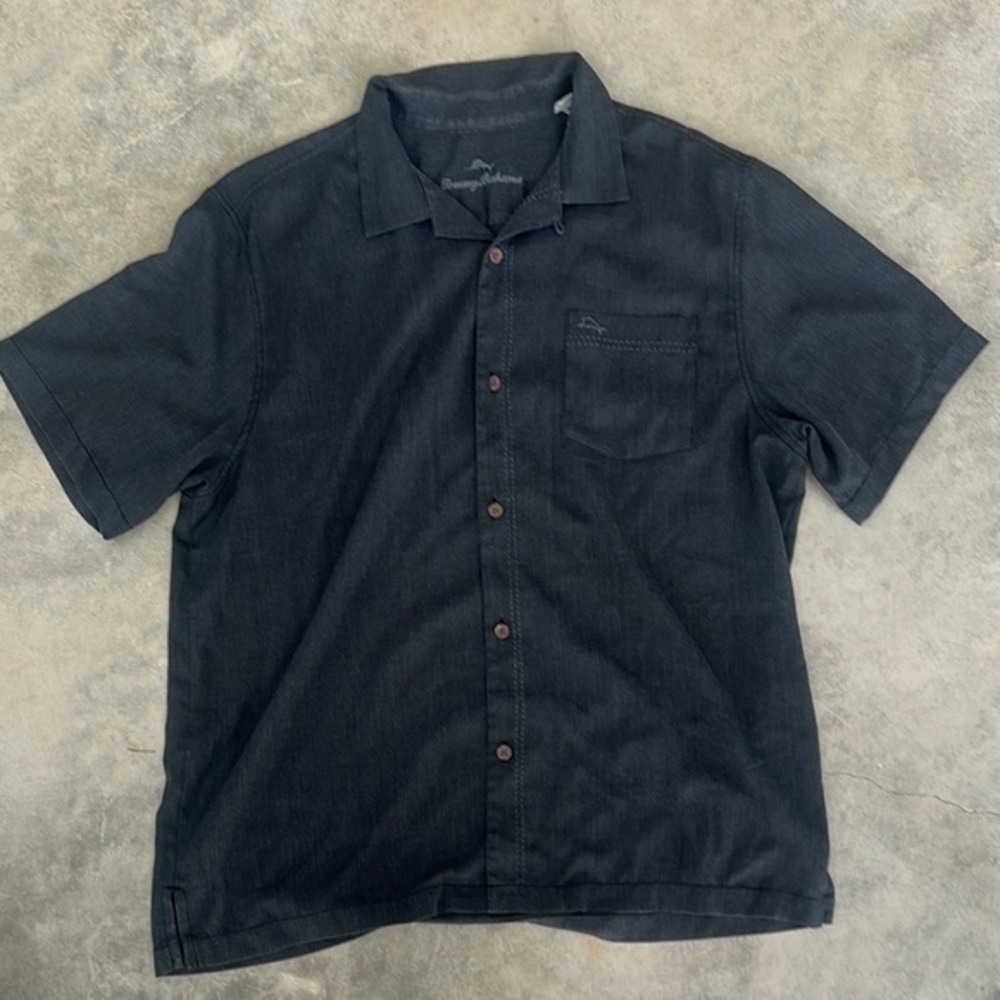 Tommy Bahama Black Casual Button Down Shirt size XL